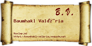 Baumhakl Valéria névjegykártya